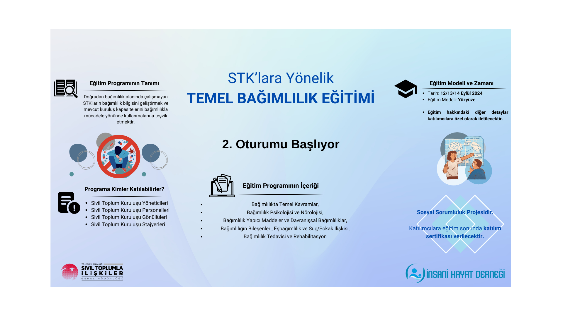 Temel Bağımlılık Eğitimi 2. Oturumumuz Başlıyor!